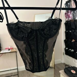 Black Lace Corset Top